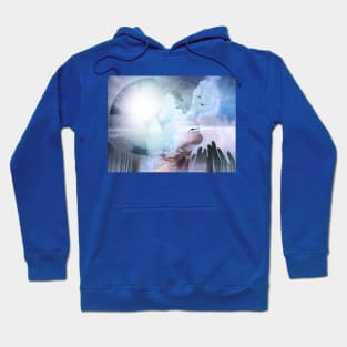 Woman's head silhouette and praying hands Hoodie